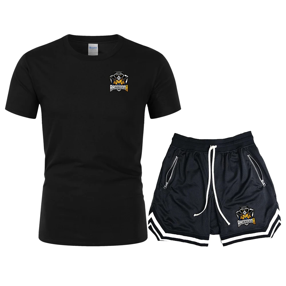 UYUK Brand 100% Cotton T-Shirt Sportswear Shorts Suit Hip Hop Casual Clothing Basketball Training Suit Agents Raccoon Tracksuit
UYUK Brand 100% Cotton T-Shirt Sportswear Shorts Suit Hip Hop Casual Clothing Basketball Training Suit Agents Raccoon Tracksuit