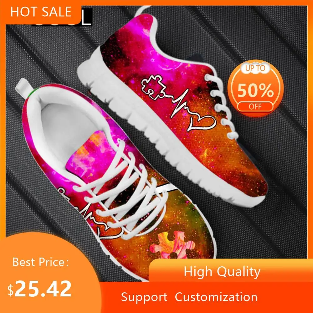 HYCOOL New Style Female Running Shoes Galaxy Love Autism 3D Print Lightweight Lace Up Fashion Lady Outdoor Platform Zapatos
HYCOOL New Style Female Running Shoes Galaxy Love Autism 3D Print Lightweight Lace Up Fashion Lady Outdoor Platform Zapatos