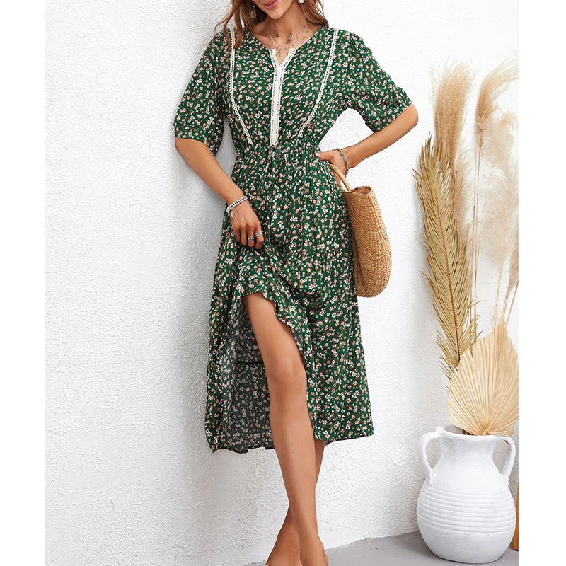 YEMOGGY Elegant Floral Print Dress for Women Summer Dresses 2022 New Lace V-Neck Half Short Sleeve Fashion Slim Fit Maxi Dress
YEMOGGY Elegant Floral Print Dress for Women Summer Dresses 2022 New Lace V-Neck Half Short Sleeve Fashion Slim Fit Maxi Dress