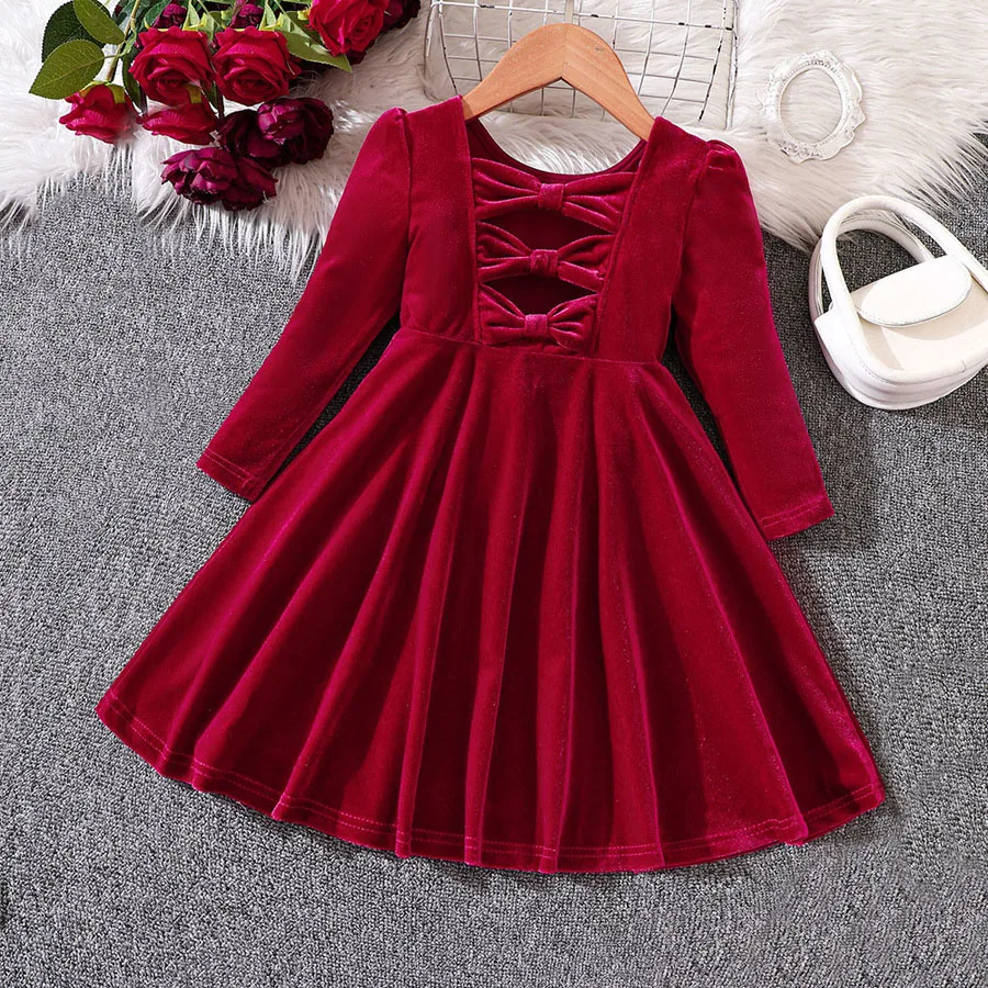 Red Velvet Long Sleeve Dresses For Kids Girl Clothing Autumn Winter Elegant Birthday Wedding Festive Party Princess Dress Child
Red Velvet Long Sleeve Dresses For Kids Girl Clothing Autumn Winter Elegant Birthday Wedding Festive Party Princess Dress Child