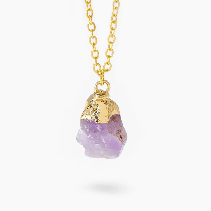 Irregular Amethyst Necklece Gold Color Chain Tourmaline Raw Quartzs Stone Pendant Necklece For Women Men Friend Party Jewelry
Irregular Amethyst Necklece Gold Color Chain Tourmaline Raw Quartzs Stone Pendant Necklece For Women Men Friend Party Jewelry