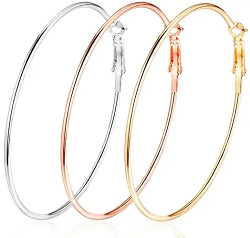 Luxury Brand Designer Earrings 3 Pairs Big Gold 925 Sterling Silver Stainless Steel Large Post Big Hoop Earrings for Women
Luxury Brand Designer Earrings 3 Pairs Big Gold 925 Sterling Silver Stainless Steel Large Post Big Hoop Earrings for Women
