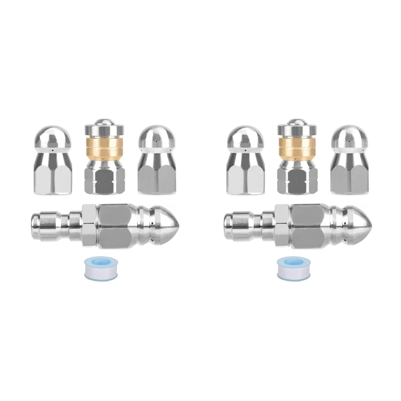 2X Pressure Washer Sewer Jetter Nozzles Kit,With Different Models For 1/4 Inch Pressure Washer Quick Connector
2X Pressure Washer Sewer Jetter Nozzles Kit,With Different Models For 1/4 Inch Pressure Washer Quick Connector