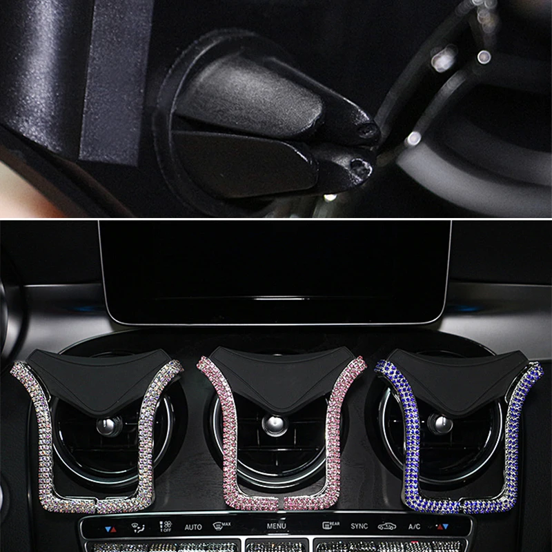 

Car Universal Phone Holder with Bing Crystal Rhinestone Car Air Vent Mount Clip Cell Phone Holder for iPhone Samsung Car Holder