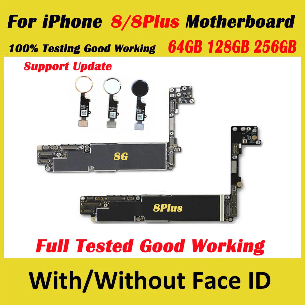 Full Tested Working For iPhone 8 8Plus Motherboard With/No Touch ID Finger White Gold Black 64GB 256GB Mainboard With IOS System
Full Tested Working For iPhone 8 8Plus Motherboard With/No Touch ID Finger White Gold Black 64GB 256GB Mainboard With IOS System