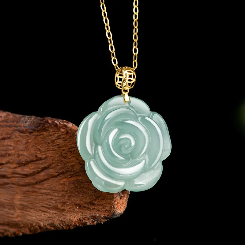 Mai Chuang/18K Gold Inlaid Burmese Natural Blue Water Carved Roses Necklace Pendant Fashion Fine Jewelry Ladies Boutique Gift
Mai Chuang/18K Gold Inlaid Burmese Natural Blue Water Carved Roses Necklace Pendant Fashion Fine Jewelry Ladies Boutique Gift