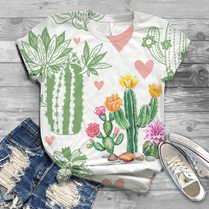 Women's Harajuku Clothing Graphic T-shirt Summer Streetwear Plant Cactus Print Cute Kawaii Short Sleeve Shirts Tops
Women's Harajuku Clothing Graphic T-shirt Summer Streetwear Plant Cactus Print Cute Kawaii Short Sleeve Shirts Tops
