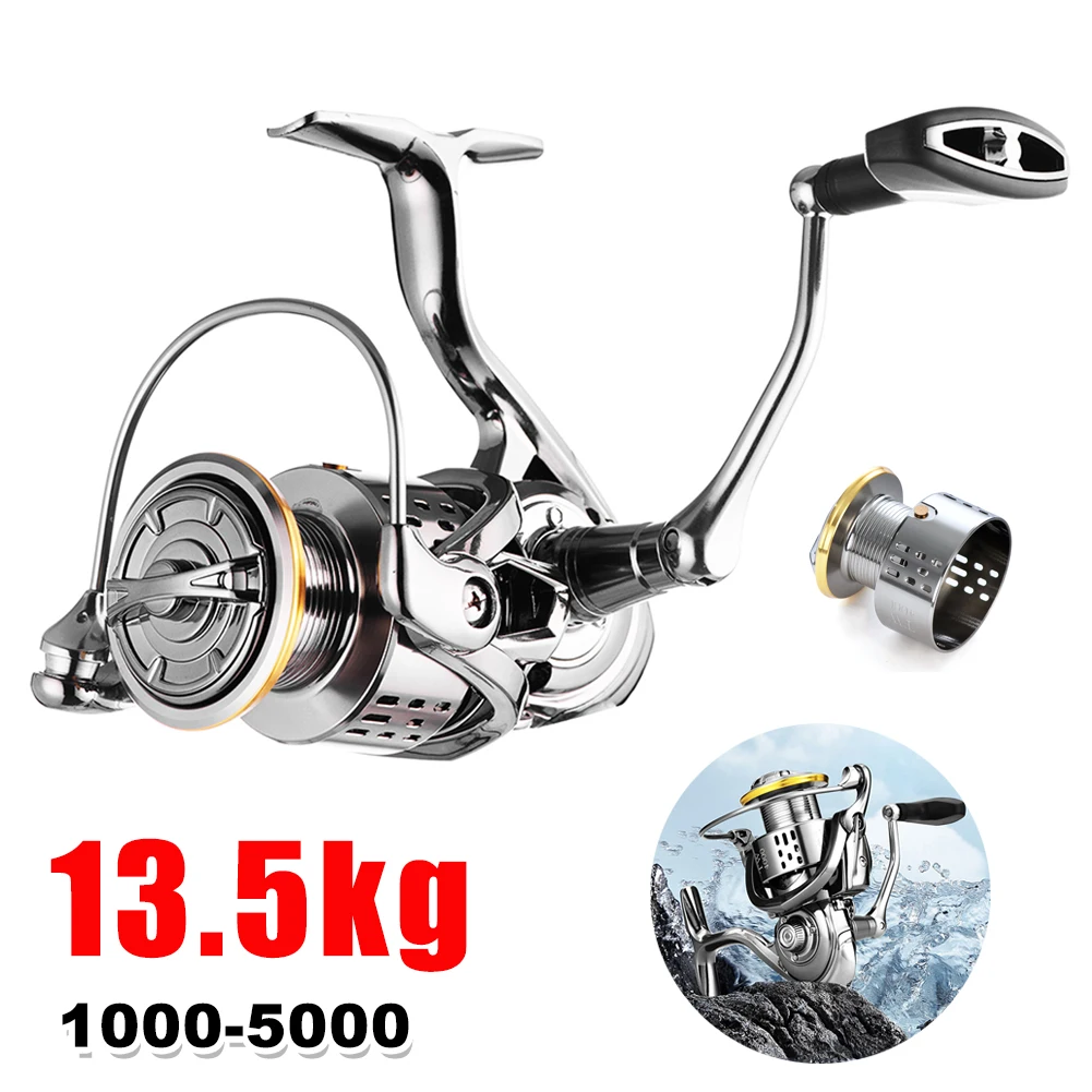 Lightweight Fishing Reel 1000,3000,5000 Series Metal Spool Spinning Wheel Max Drag 13.5KG Spinning Reel Saltwater Jigging Reels
Lightweight Fishing Reel 1000,3000,5000 Series Metal Spool Spinning Wheel Max Drag 13.5KG Spinning Reel Saltwater Jigging Reels