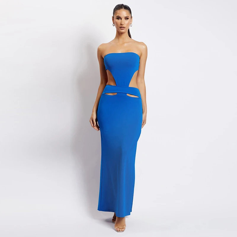 Summer Sexy Sleeveless Hollow Out Pullover Dress High Waist Solid Strapless Floor-length Dresses For Women
Summer Sexy Sleeveless Hollow Out Pullover Dress High Waist Solid Strapless Floor-length Dresses For Women