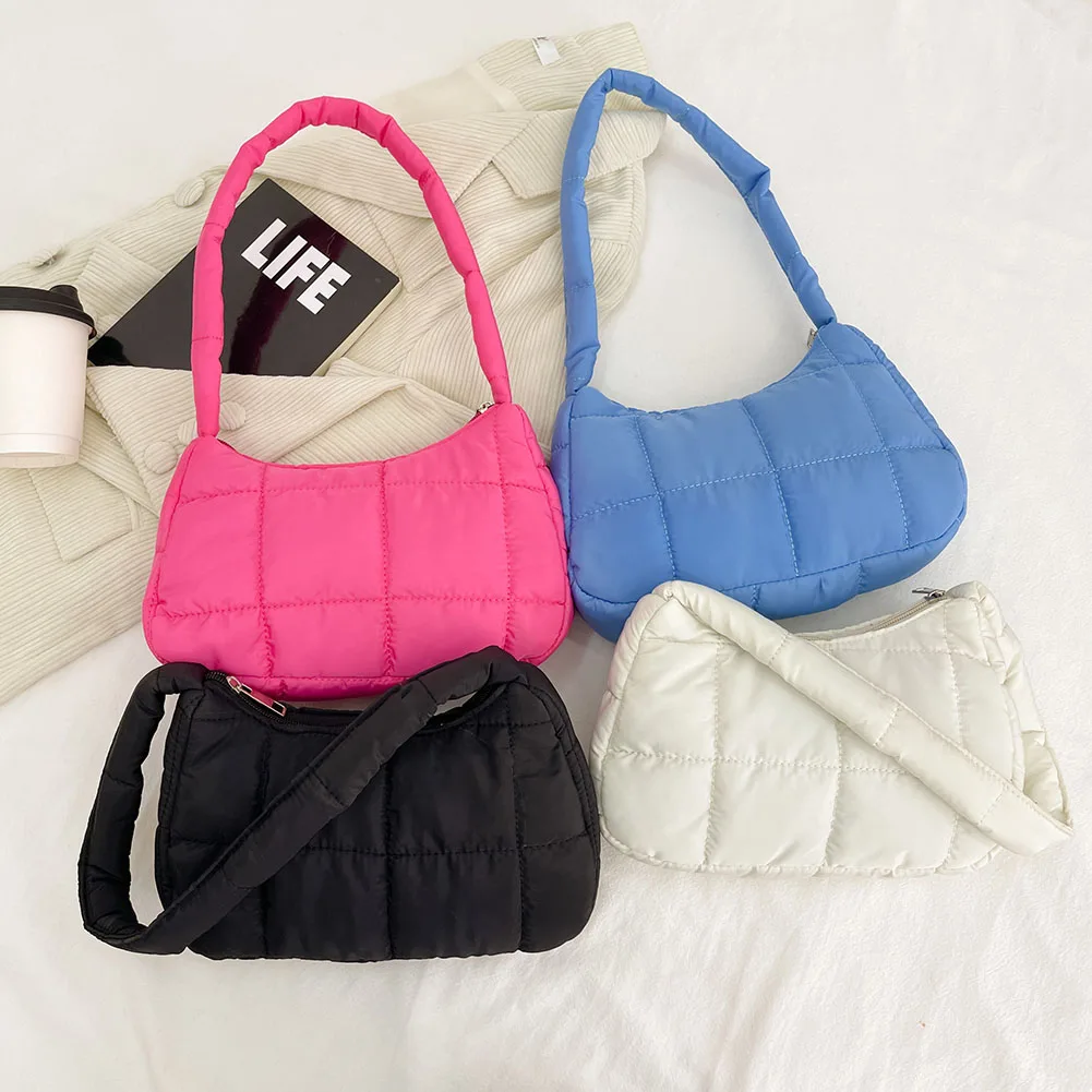 Winter Fashion Quilted Handbags Ladies Casual Cotton-Padded Bags Solid Color Small Top-Handle Bags Women Underarm Shoulder Bags
Winter Fashion Quilted Handbags Ladies Casual Cotton-Padded Bags Solid Color Small Top-Handle Bags Women Underarm Shoulder Bags