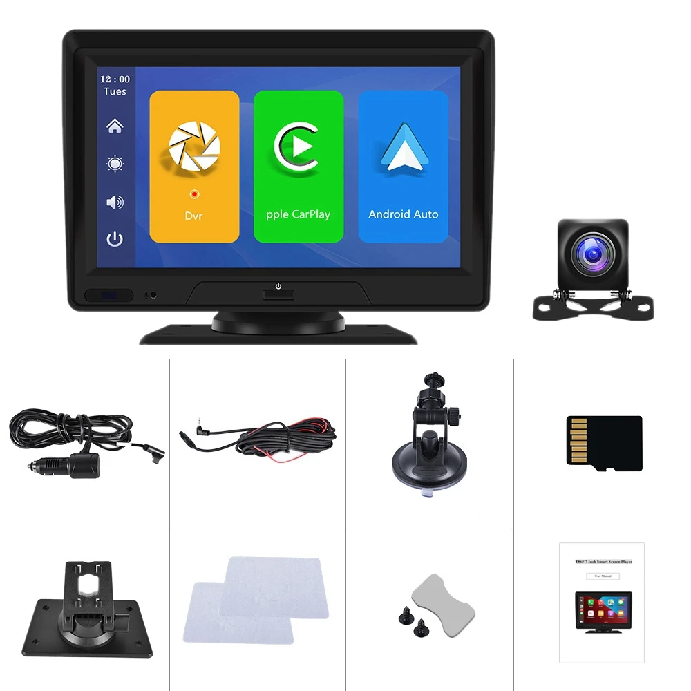 7-дюймовый сенсорный S n автомобильный планшет GPS DVR, видеорегистратор, монитор 1080P, передняя и задняя камеры с беспроводным Carplay Android авто
7-дюймовый сенсорный S n автомобильный планшет GPS DVR, видеорегистратор, монитор 1080P, передняя и задняя камеры с беспроводным Carplay Android авто