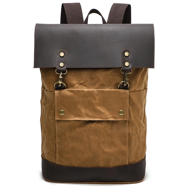 Vintage Leather Backpack Men Waxed Canvas Shoulder Rucksack Carry On Travel Backpack fits 16 inch Laptop Notebook
Vintage Leather Backpack Men Waxed Canvas Shoulder Rucksack Carry On Travel Backpack fits 16 inch Laptop Notebook