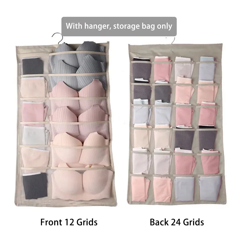 1Pcs Double-Sided Hanging Storage Organiser 24 Pockets Double 2 Side Hanging Bag Bra Underwear Storage Organiser Tidy Hanger
1Pcs Double-Sided Hanging Storage Organiser 24 Pockets Double 2 Side Hanging Bag Bra Underwear Storage Organiser Tidy Hanger