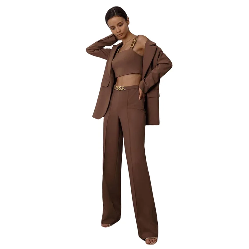Women solid color sleeveless chain crop top high waist elastic skinny tops long Pants two pieces set female fashion outfit
Women solid color sleeveless chain crop top high waist elastic skinny tops long Pants two pieces set female fashion outfit