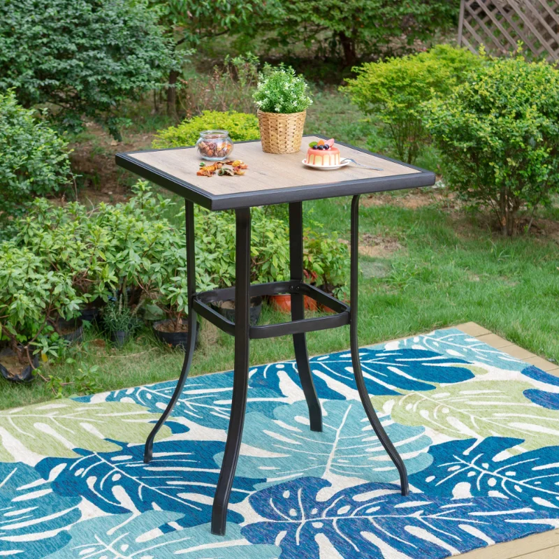 MF Studio Patio Bar Table, Outdoor Bar Height Dining Table with Wooden-Like Top and Metal Frame, Brown
MF Studio Patio Bar Table, Outdoor Bar Height Dining Table with Wooden-Like Top and Metal Frame, Brown