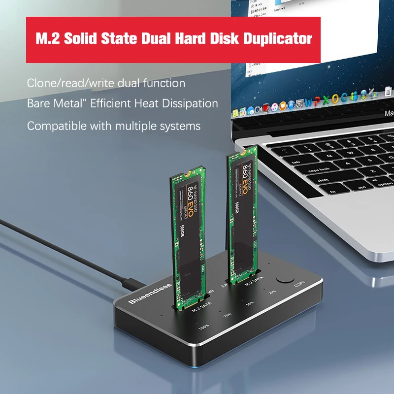 Жесткий диск Dual Bay SSD, внешний корпус SATA NGFF/NVME M.2, эффективная тепловая док-станция и функция клонирования хранилища данных
Жесткий диск Dual Bay SSD, внешний корпус SATA NGFF/NVME M.2, эффективная тепловая док-станция и функция клонирования хранилища данных