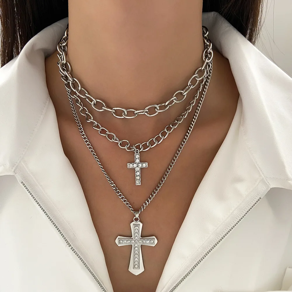 Women Cross Pendant Necklace Silver For Girl Vintage Stainless Steel y2k Gothic Choker Neck Chain Punk Party Jewelry
Women Cross Pendant Necklace Silver For Girl Vintage Stainless Steel y2k Gothic Choker Neck Chain Punk Party Jewelry
