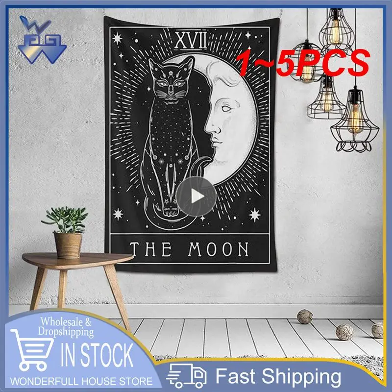 

1~5PCS Cat Coven Tapestry Printed Witchcraft Hippie Wall Hanging Bohemian Wall Tapestry Mandala Wall Art Aesthetic Room Decor