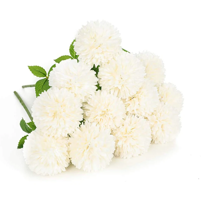 

Искусственные цветы, 12 шт., цветы из хризантемы, шелковые гортензии, свадебный букет для невесты, украшения для дома и офиса