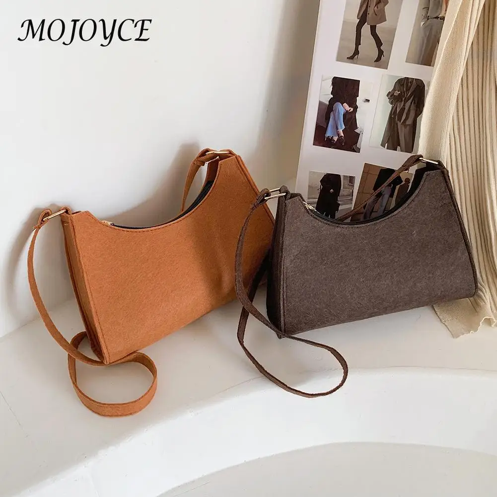 Women Shoulder Bags Fashion Women Felt Armpit Handbags Temperament Mini Pure Color Shoulder Top-Handle Bag for Travel
Women Shoulder Bags Fashion Women Felt Armpit Handbags Temperament Mini Pure Color Shoulder Top-Handle Bag for Travel