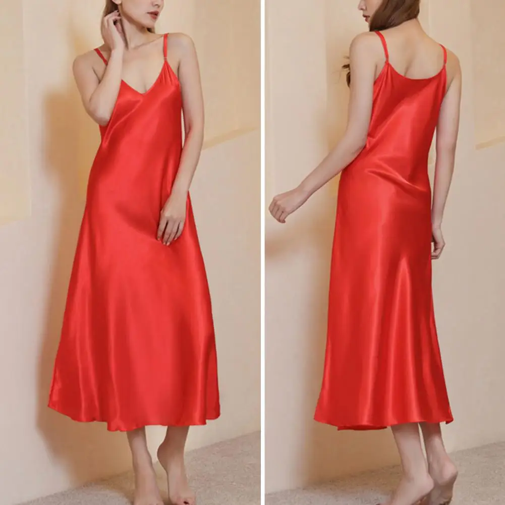 Women's Satin Nightgown Long Slip Sleep Dress Silk V Neck Sleepwear Solid Color Nightwear
Women's Satin Nightgown Long Slip Sleep Dress Silk V Neck Sleepwear Solid Color Nightwear