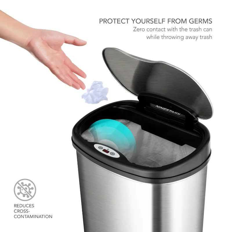 US Free Shipping Nine Stars 13.2Gal 50L Stainless Steel Motion Sensor Smart Kitchen Trash Can
US Free Shipping Nine Stars 13.2Gal 50L Stainless Steel Motion Sensor Smart Kitchen Trash Can