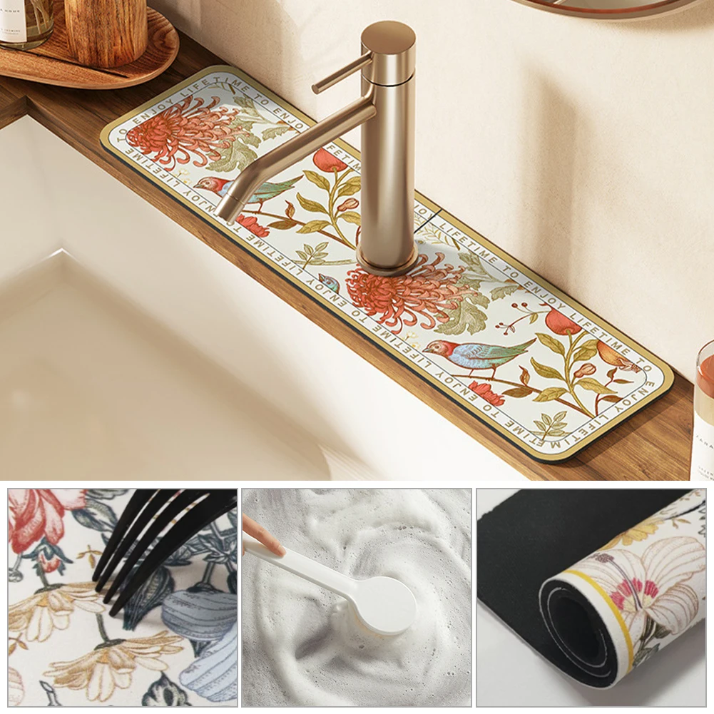 Diatom Mud Sink Faucet Drain Pad Kitchen Faucet Sink Splash Guard Sink Draining Pad Non-slip Table Mat Quick Dry Absorbent Pad
Diatom Mud Sink Faucet Drain Pad Kitchen Faucet Sink Splash Guard Sink Draining Pad Non-slip Table Mat Quick Dry Absorbent Pad