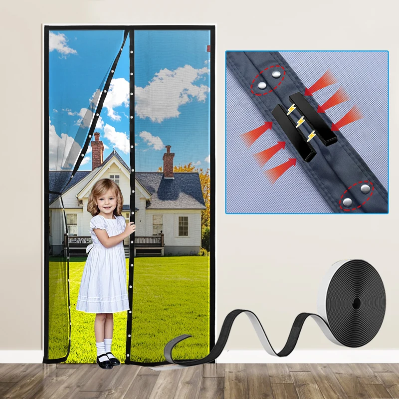 Магнитная москитная сетка DTGJ, черная, для двери
Магнитная москитная сетка DTGJ, черная, для двери