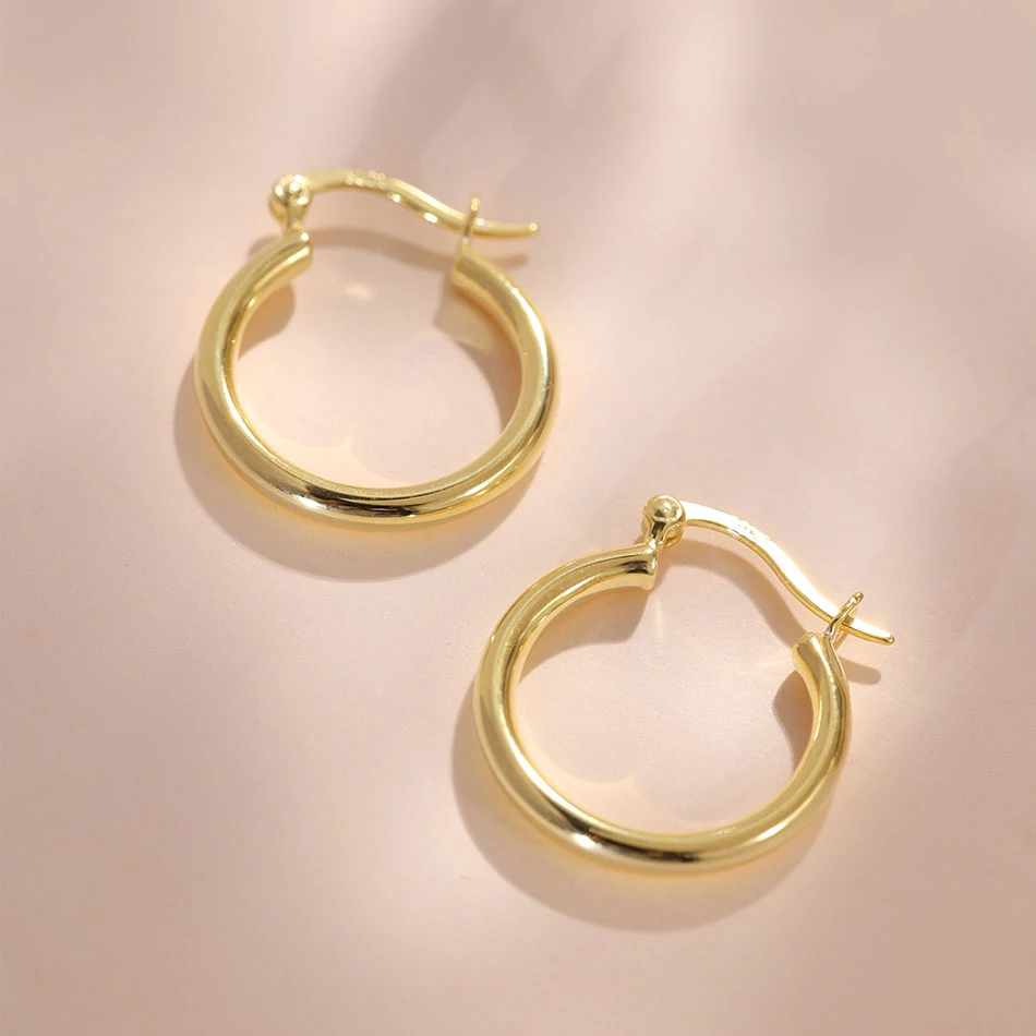 925 Sterling Silver Simple Hoop Earrings for Women 18K Gold Plated Fashion Circle Earrings Boho Party Jewelry boucle oreille
925 Sterling Silver Simple Hoop Earrings for Women 18K Gold Plated Fashion Circle Earrings Boho Party Jewelry boucle oreille