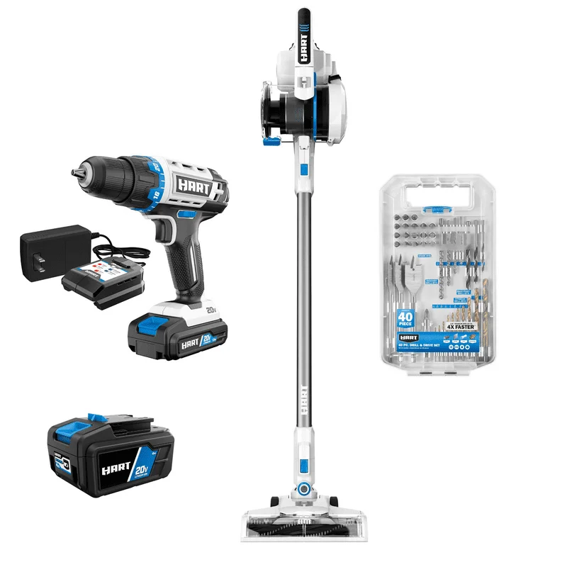 20-Volt Home Starter Kit, 20-Volt Cordless Stick Vacuum (1) 4.0 Ah Lithium-Ion Battery with HART 20V 3/8 Drill Driver (1) 1.5 A
20-Volt Home Starter Kit, 20-Volt Cordless Stick Vacuum (1) 4.0 Ah Lithium-Ion Battery with HART 20V 3/8 Drill Driver (1) 1.5 A