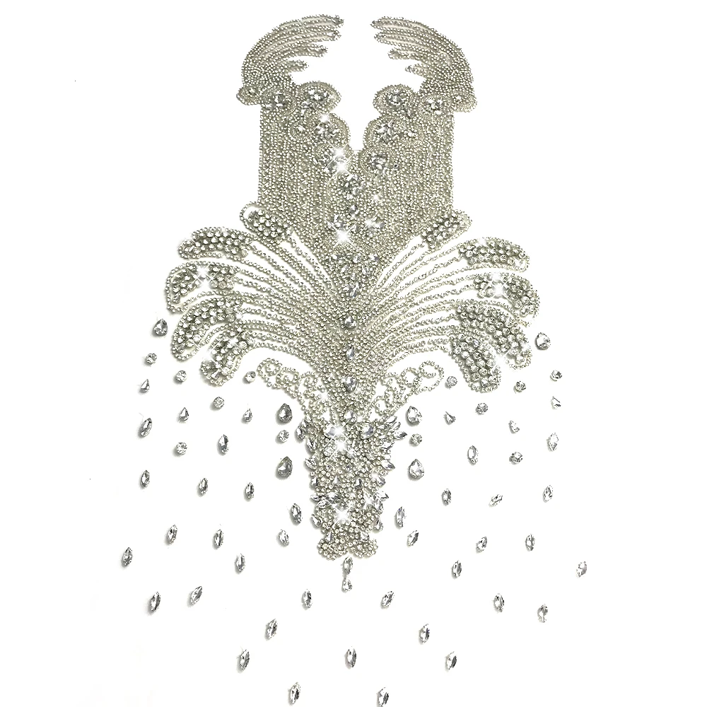 W005 Fancy bridal crystal sequins heavy beaded fabric embroidery patches for wedding gowns
W005 Fancy bridal crystal sequins heavy beaded fabric embroidery patches for wedding gowns