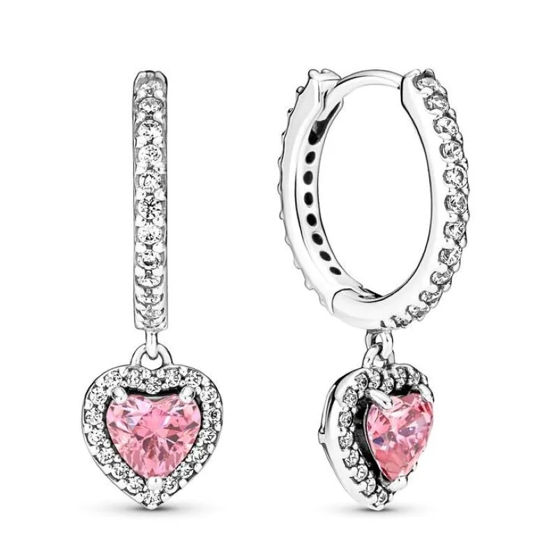 Authentic 925 Sterling Silver Sparkling Halo Heart With Crystal Hoop Earrings For Women Wedding Gift Fashion Jewelry
Authentic 925 Sterling Silver Sparkling Halo Heart With Crystal Hoop Earrings For Women Wedding Gift Fashion Jewelry