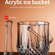 Small Bucket Cooler Diamond Ice Bar With Beer Bucket Storage Bucket Ice Bucket Transparent Acrylic Flower Ice Wine Storage
