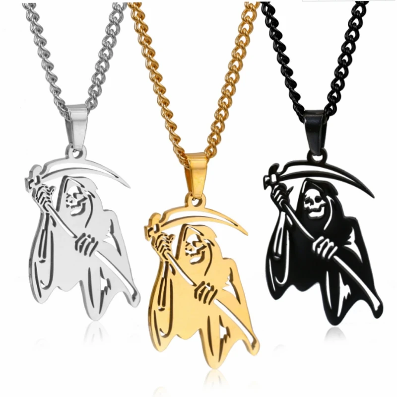 5pcs Hip Hop Vintage Golden Holy Saint Death Santa Muerte Skull Biker Pendant Necklace Stainless Steel Men Religious Jewelry
5pcs Hip Hop Vintage Golden Holy Saint Death Santa Muerte Skull Biker Pendant Necklace Stainless Steel Men Religious Jewelry