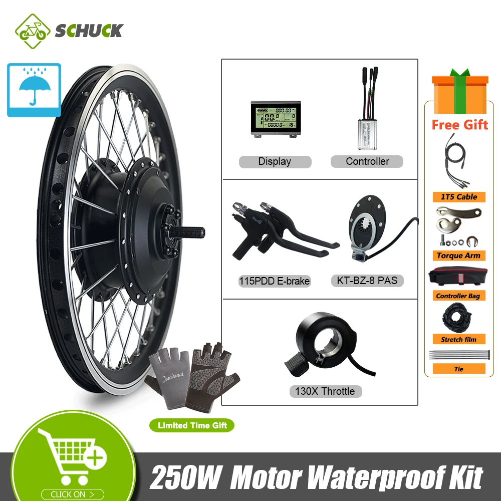 250W Ebike Front Rear Rotate/Cassette Motor Waterproof Conversion Kit with 16 20 24 26 27.5 28 29 Inch 700C for Electric Bicycle
250W Ebike Front Rear Rotate/Cassette Motor Waterproof Conversion Kit with 16 20 24 26 27.5 28 29 Inch 700C for Electric Bicycle