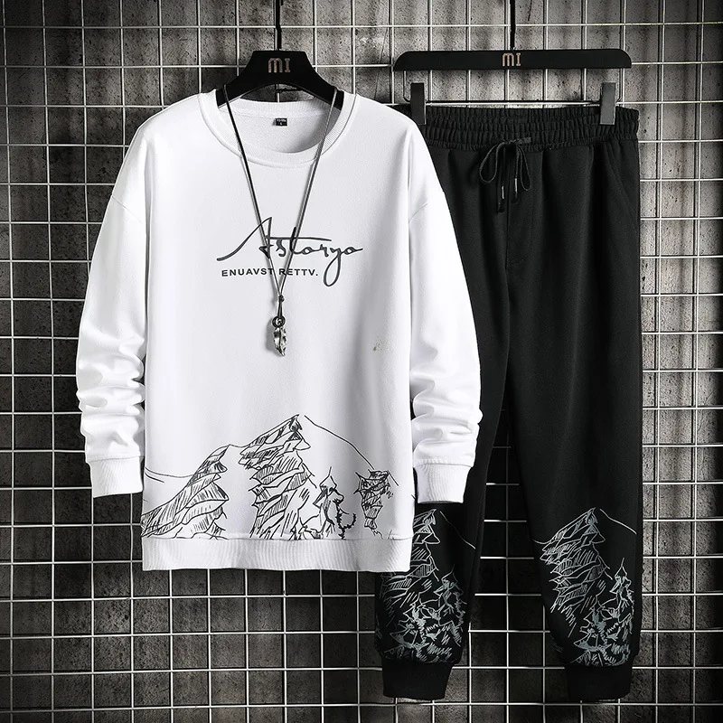 2022 Fashion Sports Wear Two Pieces Set Mens Hoodie+Pants Set Harajuku Printing Spring Autumn Casual Outfit Set Men Sweatsuit
2022 Fashion Sports Wear Two Pieces Set Mens Hoodie+Pants Set Harajuku Printing Spring Autumn Casual Outfit Set Men Sweatsuit