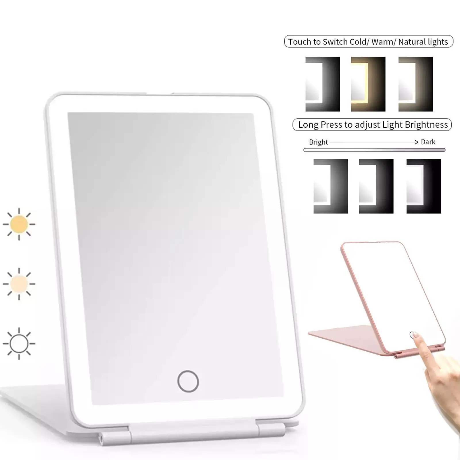 LED Makeup Mirror Lighted Table Vanity Mirror USB Charging with Table Mirror Light Vanity with Folding Mirror Portable U1J9
LED Makeup Mirror Lighted Table Vanity Mirror USB Charging with Table Mirror Light Vanity with Folding Mirror Portable U1J9