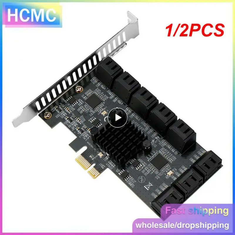 

1/2PCS PCIE PCI E SATA 4X 1X to 2/6/10 Ports SATA 3.0 Controller pci Express Multiplier Expansion Card 6Gbps Add On Card Riser