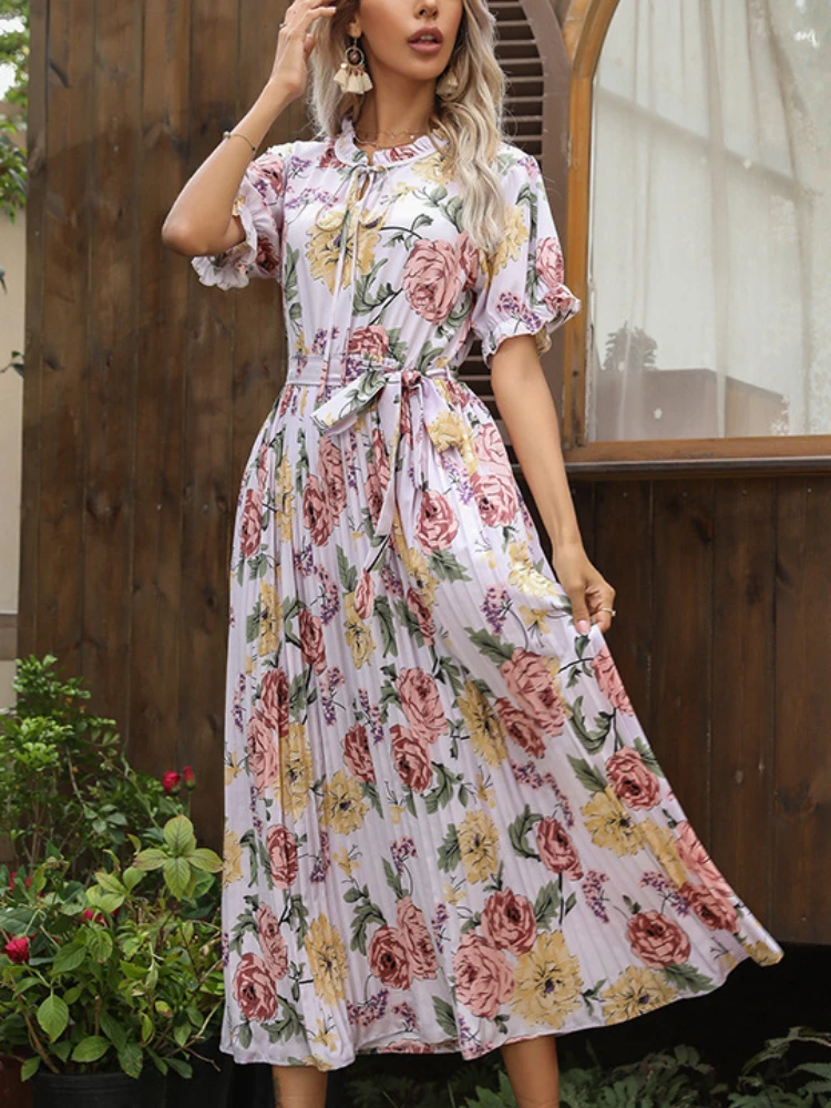 Женское платье с коротким рукавом, плиссированное праздничное платье с принтом, короткими рукавами, двойной кулиской и юбкой, весна-лето
Женское платье с коротким рукавом, плиссированное праздничное платье с принтом, короткими рукавами, двойной кулиской и юбкой, весна-лето