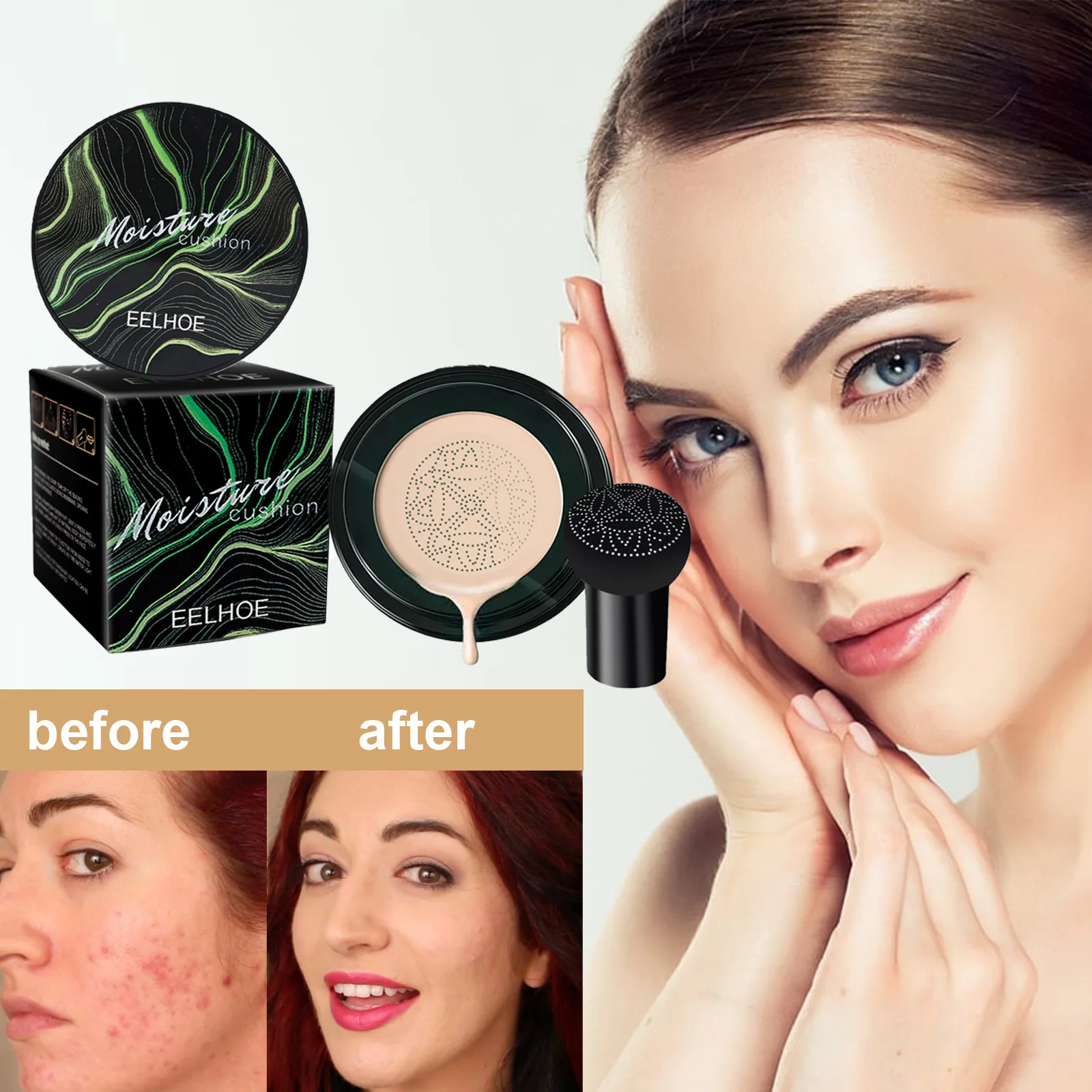 EELHOE Head Air Cushion BB Cream Foundation Concealer Whitening Makeup Cosmetics Waterproof Face Base Tone Air-permeable
EELHOE Head Air Cushion BB Cream Foundation Concealer Whitening Makeup Cosmetics Waterproof Face Base Tone Air-permeable