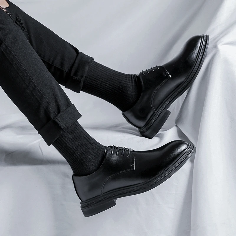 Men Leather Shoes Business Dress Shoes All-Match Casual Shoes Shock-Absorbing Footwear Wear-Resistant Black Office Shoes B274
Men Leather Shoes Business Dress Shoes All-Match Casual Shoes Shock-Absorbing Footwear Wear-Resistant Black Office Shoes B274