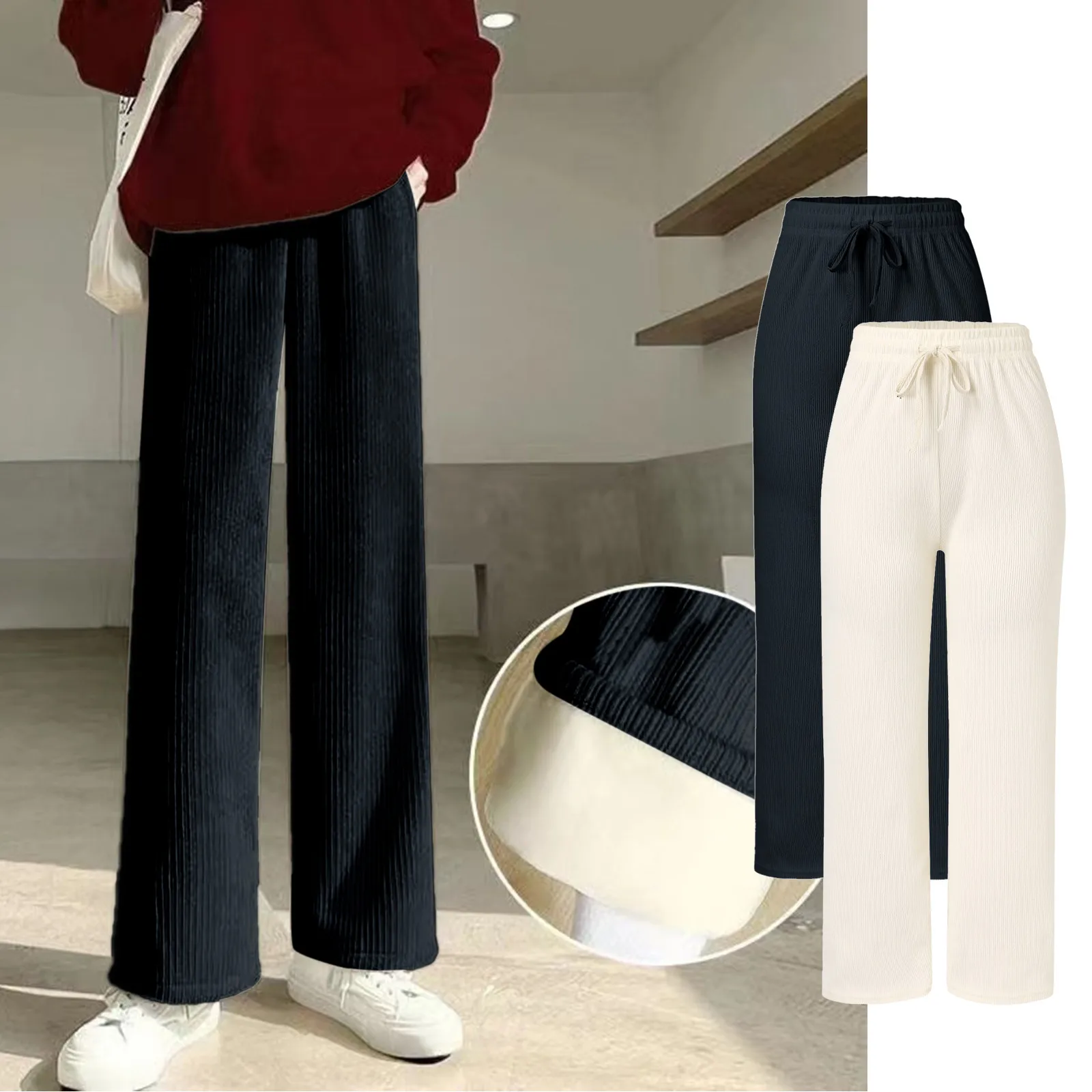 Casual Jacket And Pants Set for Women Women Simple Casual Solid Color Corduroy Elastic Waist Bandage Womens Sweatpants Pockets
Casual Jacket And Pants Set for Women Women Simple Casual Solid Color Corduroy Elastic Waist Bandage Womens Sweatpants Pockets