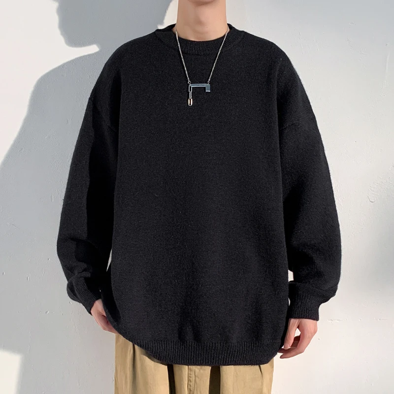 Свитер мужской оверсайз, однотонный Модный повседневный трикотажный пуловер с круглым вырезом, теплая винтажная вязаная одежда в стиле Харадзюку, на осень
Свитер мужской оверсайз, однотонный Модный повседневный трикотажный пуловер с круглым вырезом, теплая винтажная вязаная одежда в стиле Харадзюку, на осень