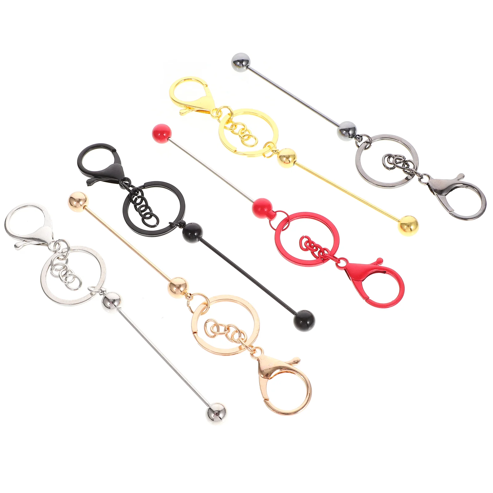 6 Pcs Key Fob Beaded Bar Chain Ring Beadable Metal Crafting Keychain Reusable Portable Delicate Keychains 
6 Pcs Key Fob Beaded Bar Chain Ring Beadable Metal Crafting Keychain Reusable Portable Delicate Keychains