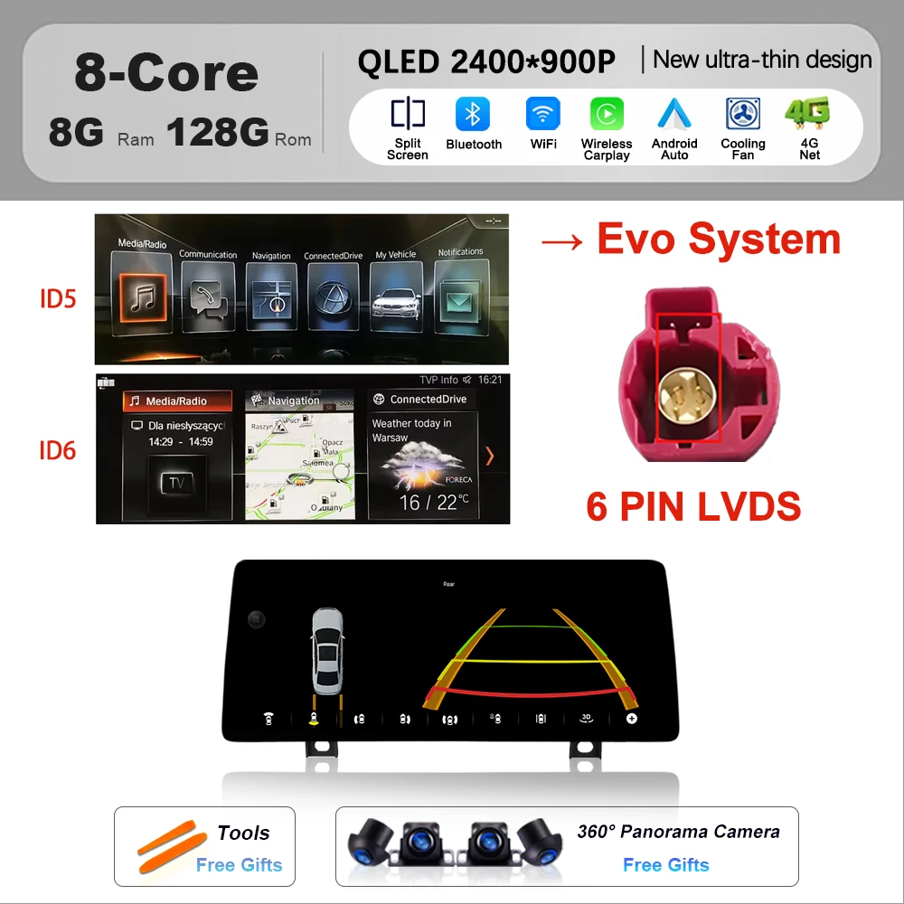 12,3-дюймовый беспроводной CarPlay для BMW 2 серии F45 F46 2013-2019 NBT EVO Система Автомобильный радиоприемник Мультимедиа Android Автоматическая навигация GPS BT
12,3-дюймовый беспроводной CarPlay для BMW 2 серии F45 F46 2013-2019 NBT EVO Система Автомобильный радиоприемник Мультимедиа Android Автоматическая навигация GPS BT