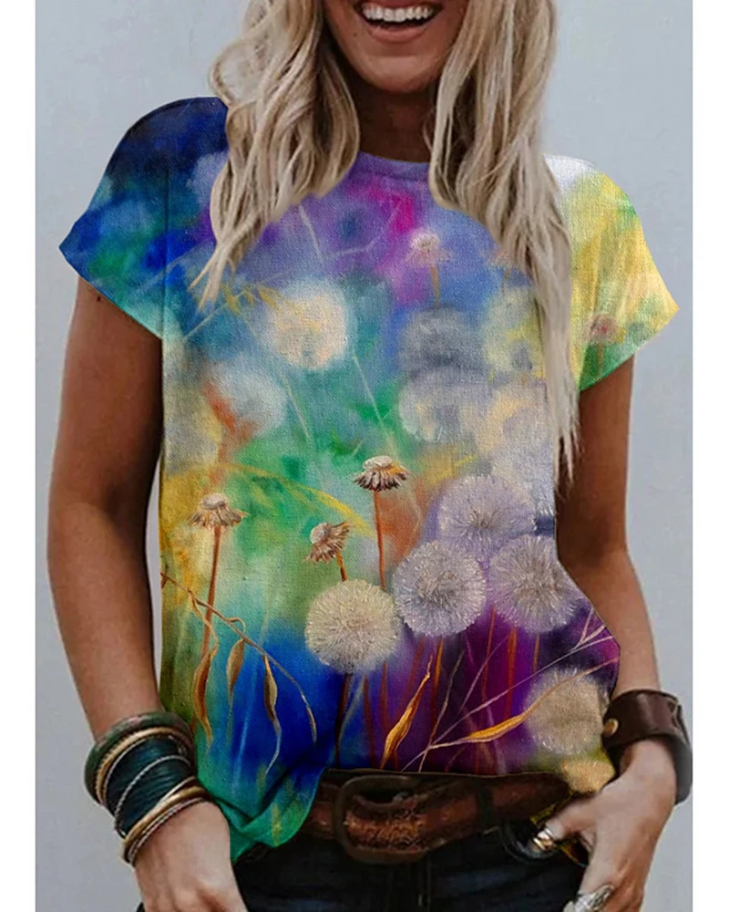 Summer Loose Soft V-Neck T-shirts For WomenNew Summer Women's T-shirt Personality 3D flowers painting Short Sleeve flowers
Summer Loose Soft V-Neck T-shirts For WomenNew Summer Women's T-shirt Personality 3D flowers painting Short Sleeve flowers
