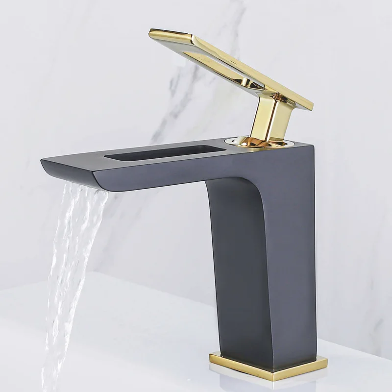 Single Handle Hot and Cold Waterfall Faucet Bathtub Faucet Black Gold Bathroom Faucet Black Sink Faucet Bathroom Faucet Mixer
Single Handle Hot and Cold Waterfall Faucet Bathtub Faucet Black Gold Bathroom Faucet Black Sink Faucet Bathroom Faucet Mixer