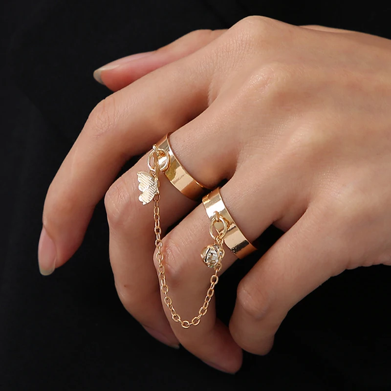Hip Hop Butterfly Chain Rings For Women Girls Open End Adjustable Trendy Chained Butterfly Ring Punk Fashion Jewelry Gifts
Hip Hop Butterfly Chain Rings For Women Girls Open End Adjustable Trendy Chained Butterfly Ring Punk Fashion Jewelry Gifts