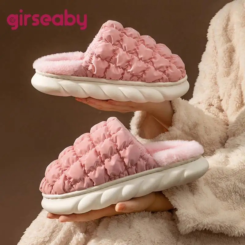 Girseaby Down Winter Slippers For Female and Male Thick Sole Plush Fur Home Indoor Simple Shoes Soft Comfortable Big Size 44 45
Girseaby Down Winter Slippers For Female and Male Thick Sole Plush Fur Home Indoor Simple Shoes Soft Comfortable Big Size 44 45
