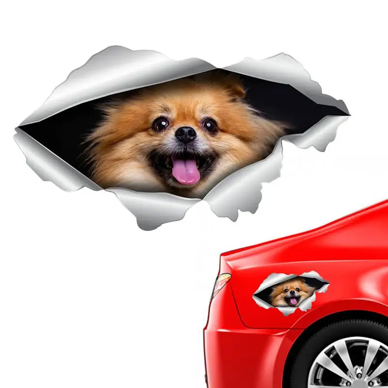 

3D Dog Crack Wall Stickers Innovative Home Car Windows Decoration Sticker Toilet Fridge Dachshund Husky Bulldog Crack Sticker